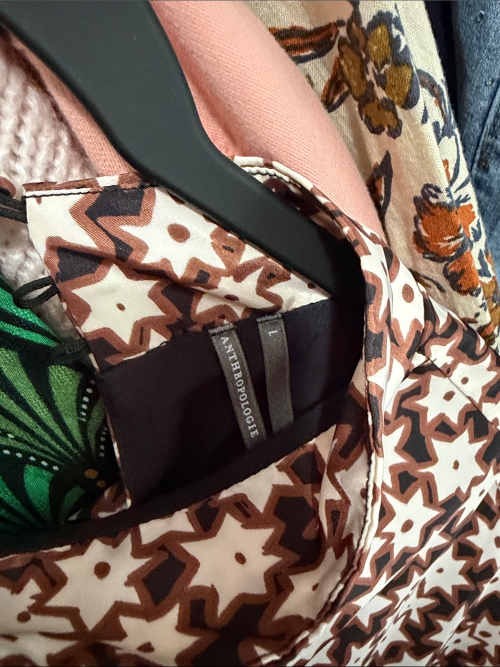 Anthropologie Brown and Cream Star-Print Mini Dress - Picture 4 of 4